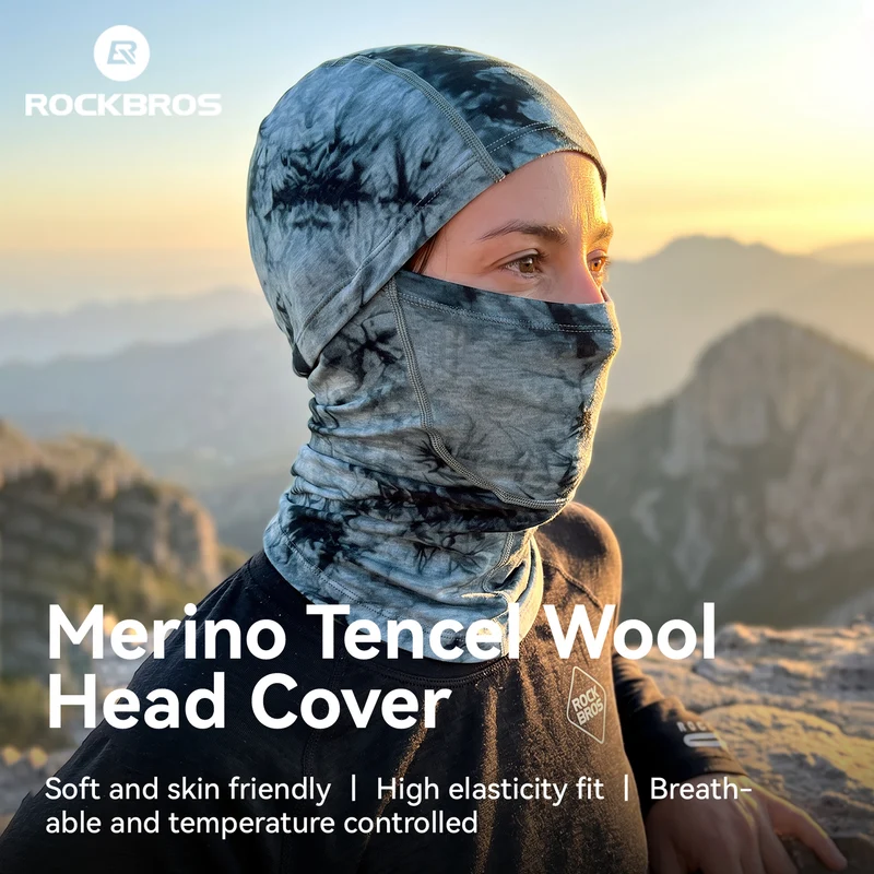 ROCKBROS Winter Set: Sturmhaube Merinowolle & ThermoGrip Fahrradhandschuhe Lang