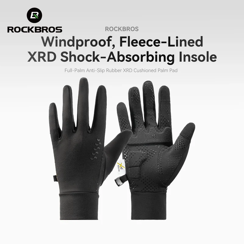 ROCKBROS Winter Set: Sturmhaube Merinowolle & ThermoGrip Fahrradhandschuhe Lang