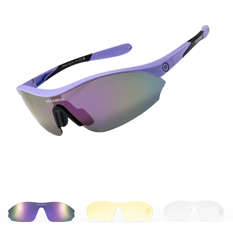 Sport-Radfahrsonnenbrille mit 3 austauschbaren UV400-Gläsern