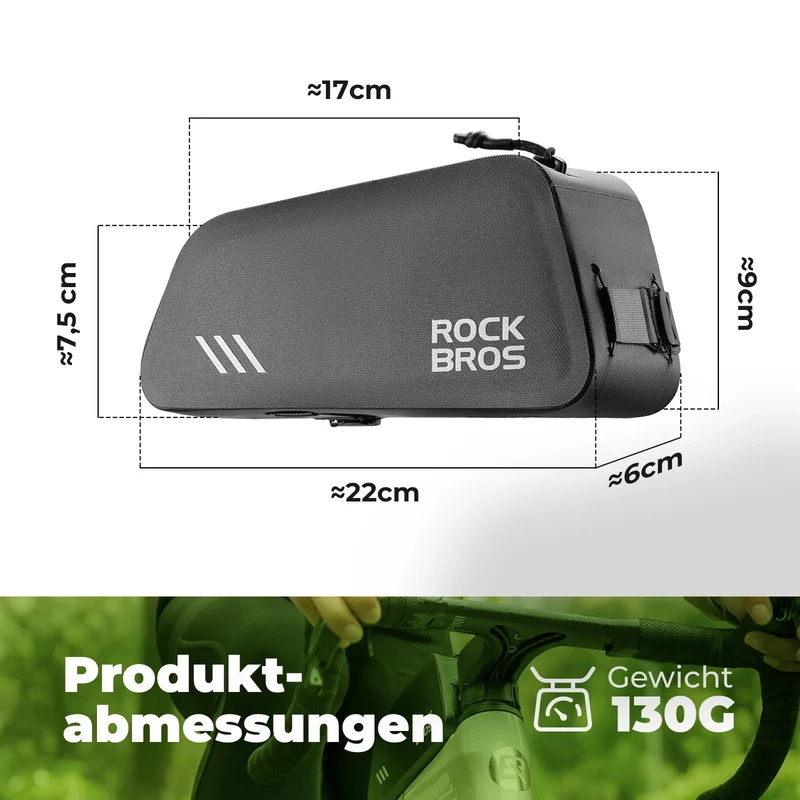 0,9L Fahrrad Oberrohrtasche Wasserdicht Drehverschluss