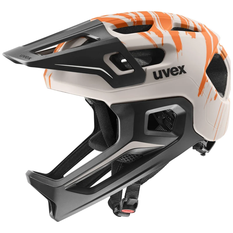 Uvex react jr. fullface warm grey-orange matt