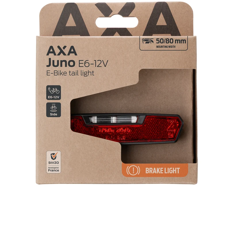 AXA Juno Brake Light E-Bike-Rücklicht 50/80 mm mit Bremslicht 6-12 V