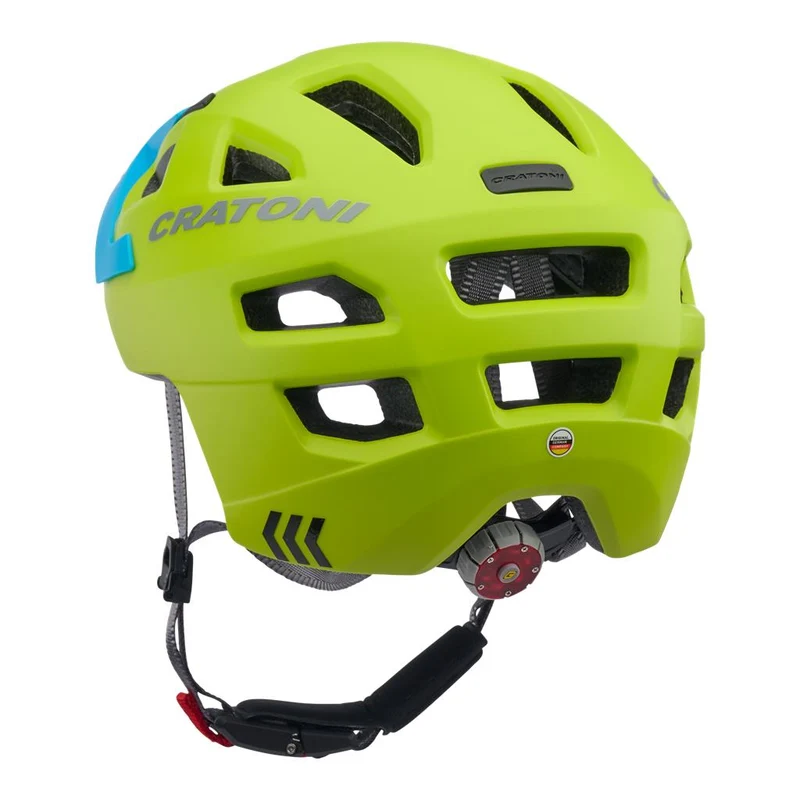 Cratoni Fahrradhelm Maxster Pro (Kid) lime/blau matt, Gr. S/M (51-56cm)