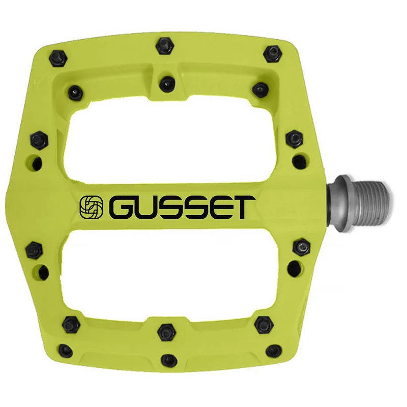 Gusset Slim Jim Nylon 9/16 Inch Platform Bike Pedals Neon Lime