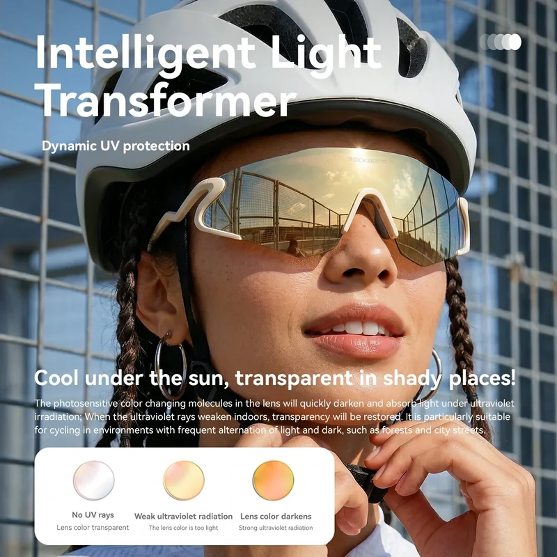 Photochrome Fahrradbrille mit UV400 Schutz