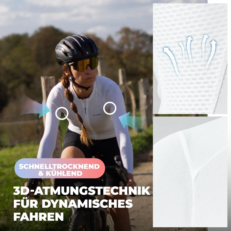 Road to Sky Damen Fahrradtrikot Langarm Atmungsaktiv