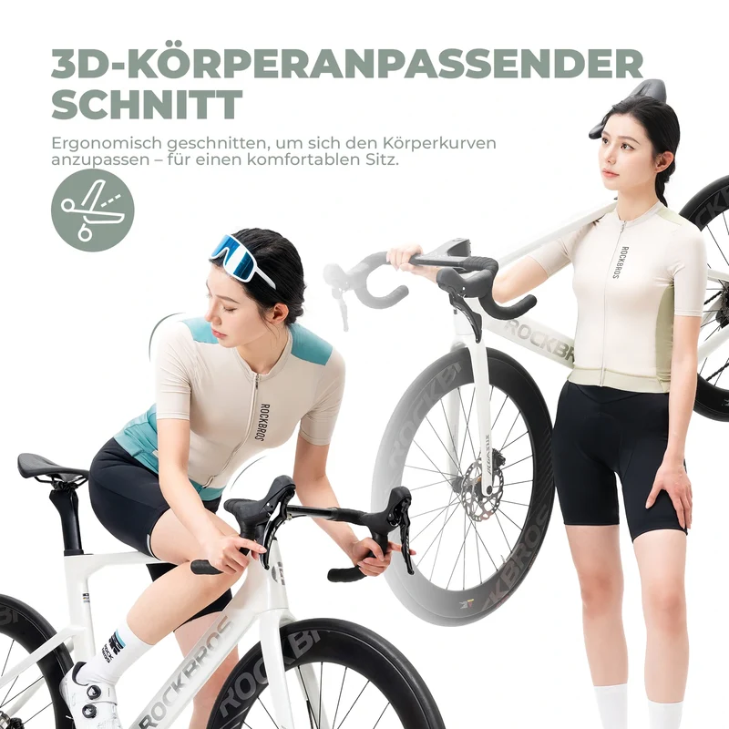Fahrradtrikot Damen Sommer Kurzarm Atmungsaktiv Radtrikot