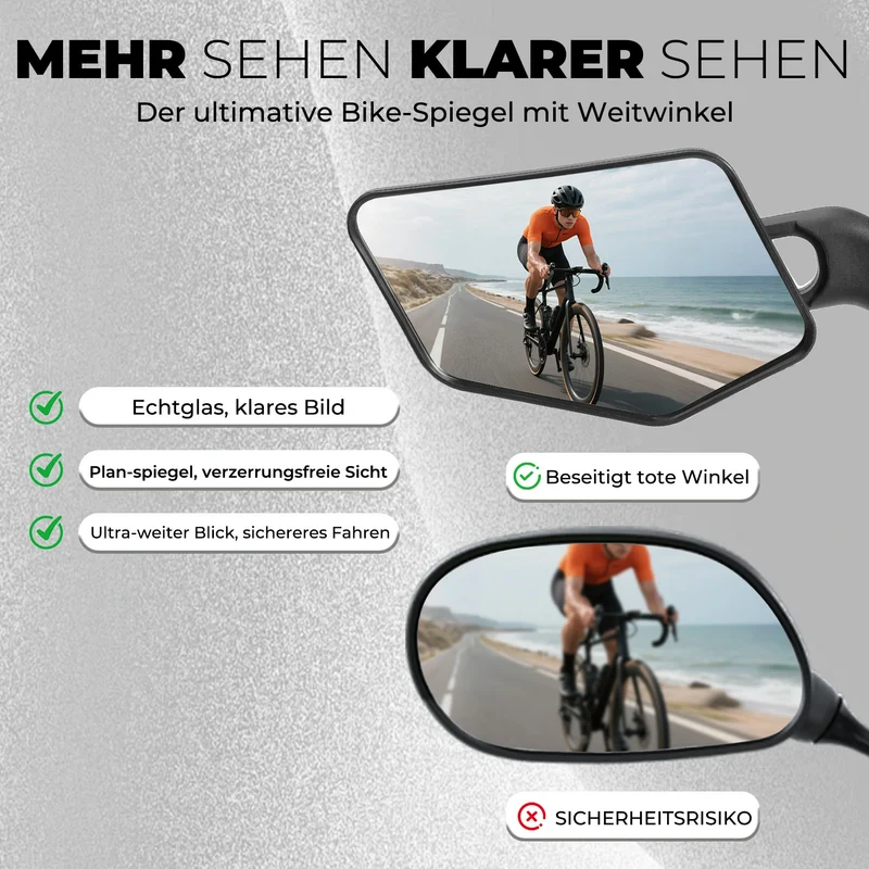 Fahrradspiegel HD Sicherer Fahrrad Rückspiegel für Lenke