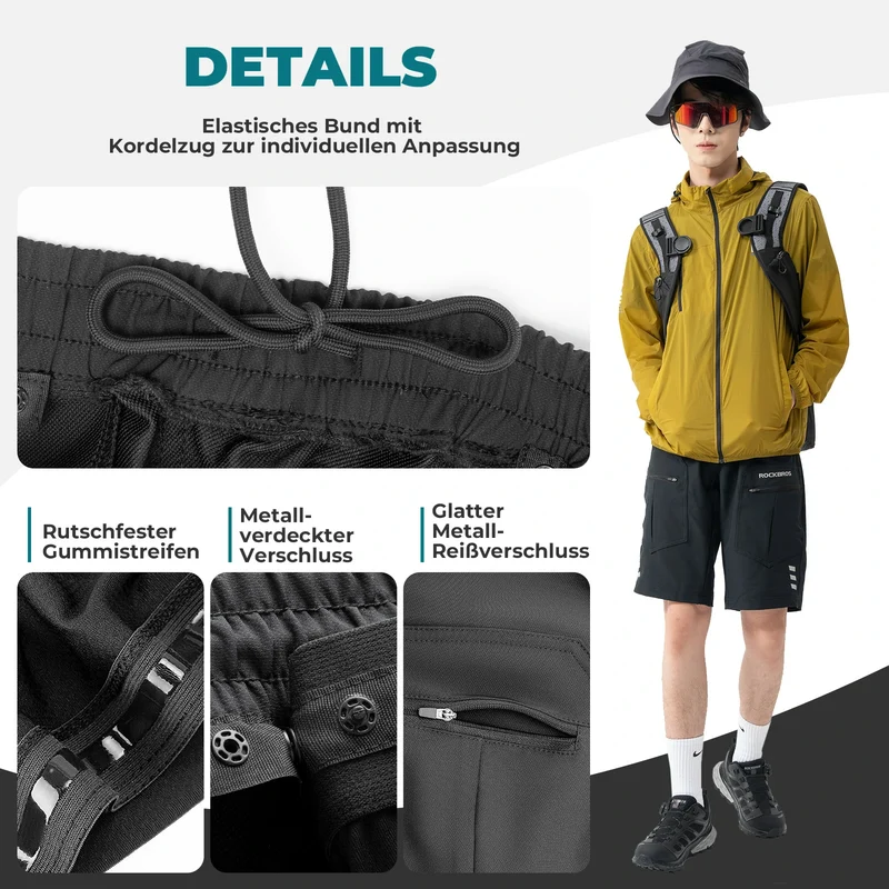 Radlerhose Herren Gepolsterte Fahrradhose mit Sitzpolster 4D