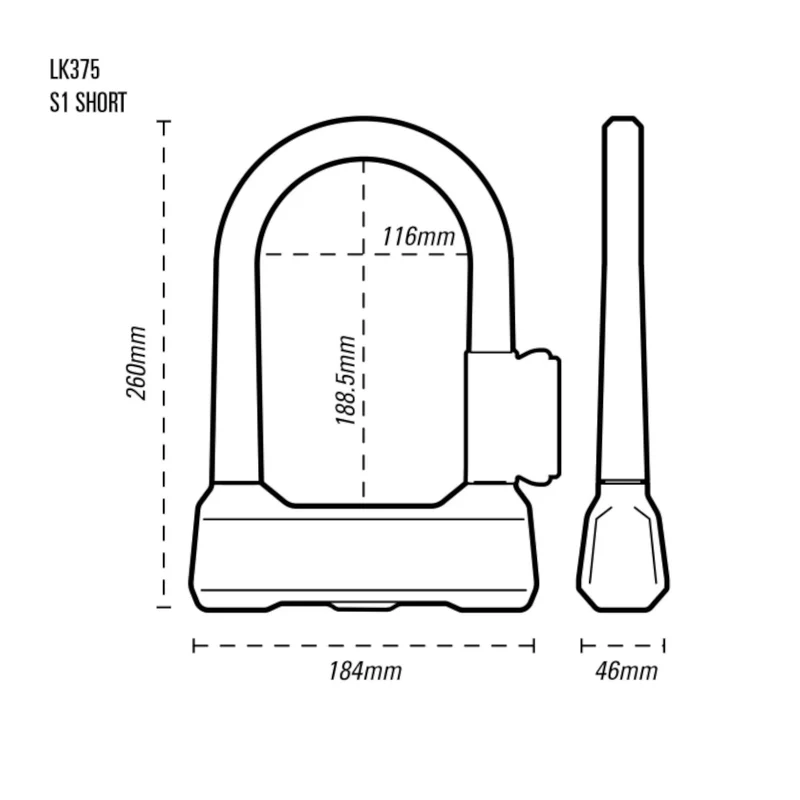 Oxford Grinder S1 14 x 260mm Bike D-Lock Sold Secure DIAMOND