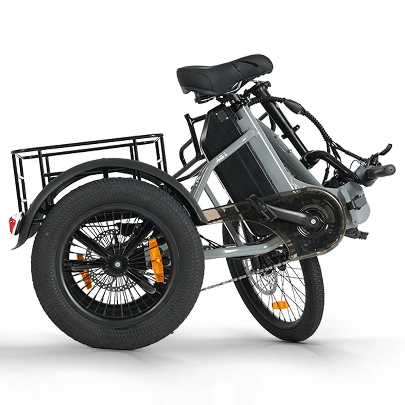 CYSUM AG1 Pro 48V 750W Electric Tricycle High Speed Electric Foldable Bicycle for Adults, Three-Wheeled Cargo E-bike with 20AH Removable Battery with