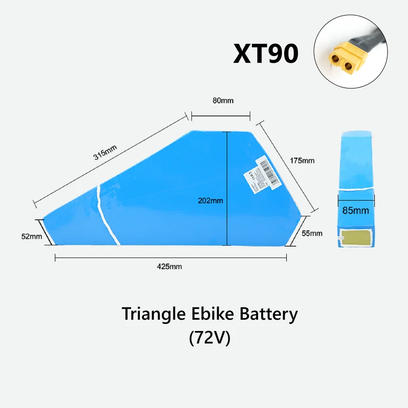 eSoulbike™ 72V 52V 48V Electric Bike Triangle Battery