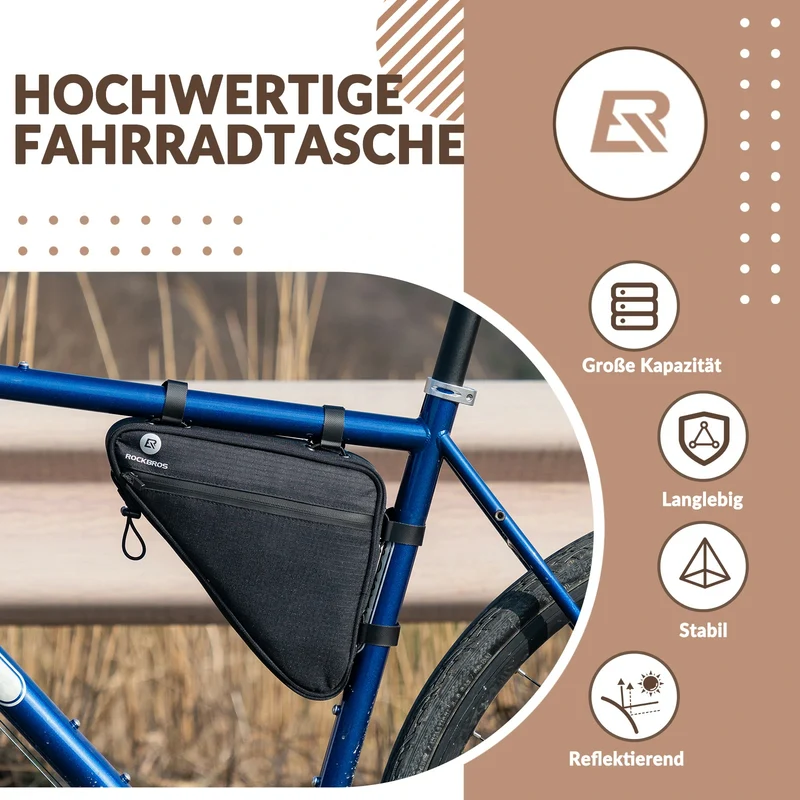 Fahrrad Rahmentasche Fahrradtasche Dreieckstasche 1,5 L Reflektierend
