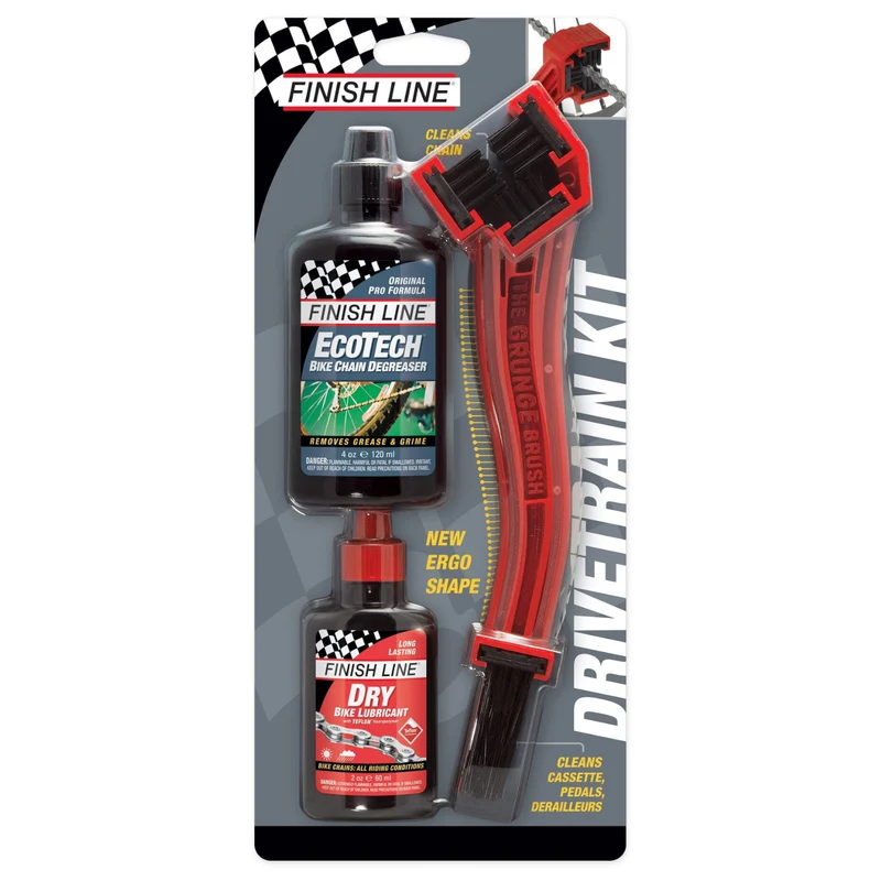 Finish Line Starter Kit Pack Ecotech Degreaser / Dry Lube / Grunge Brush