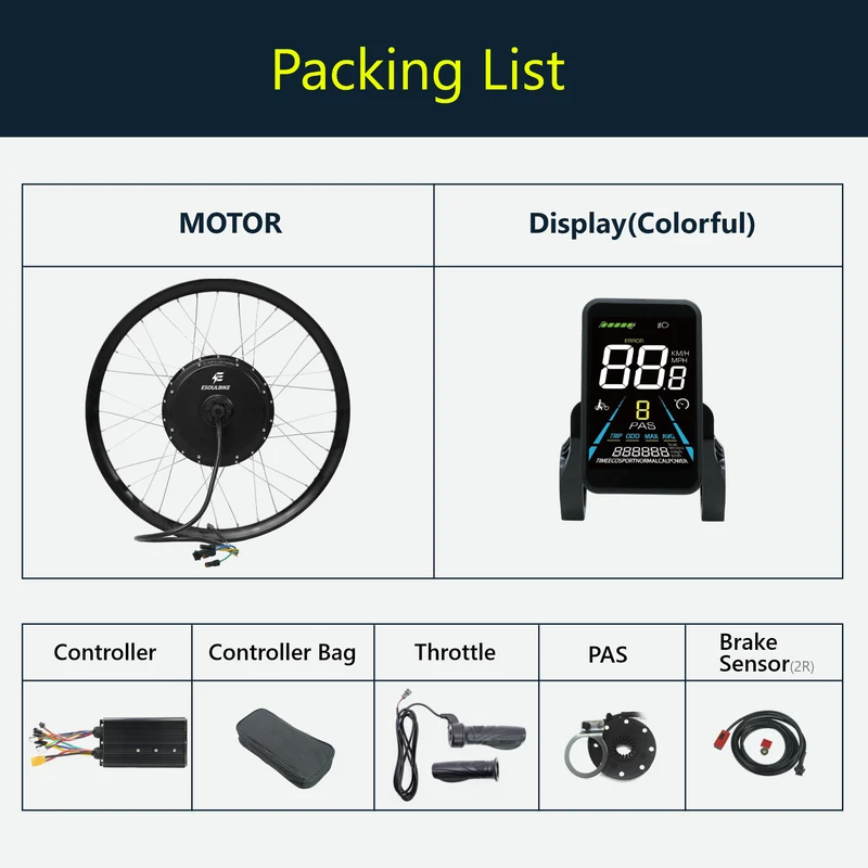 eSoulbike™ 72V 3000W High Power Rear Hub Ebike Conversion Kit