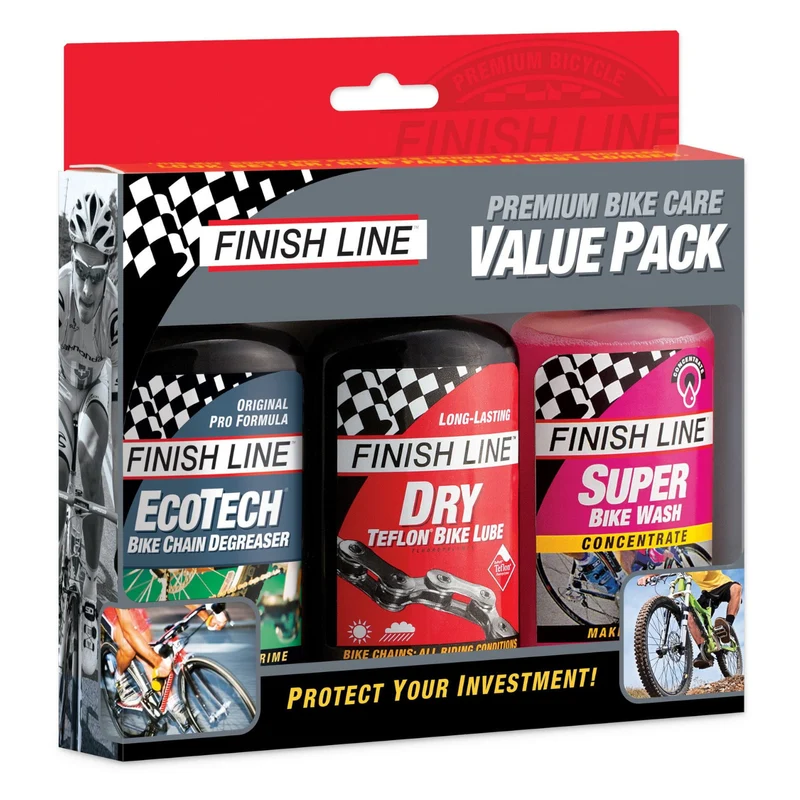 Finish Line Summer Value Pack EcoTech Degreaser / Super Bike Wash / Dry Lube
