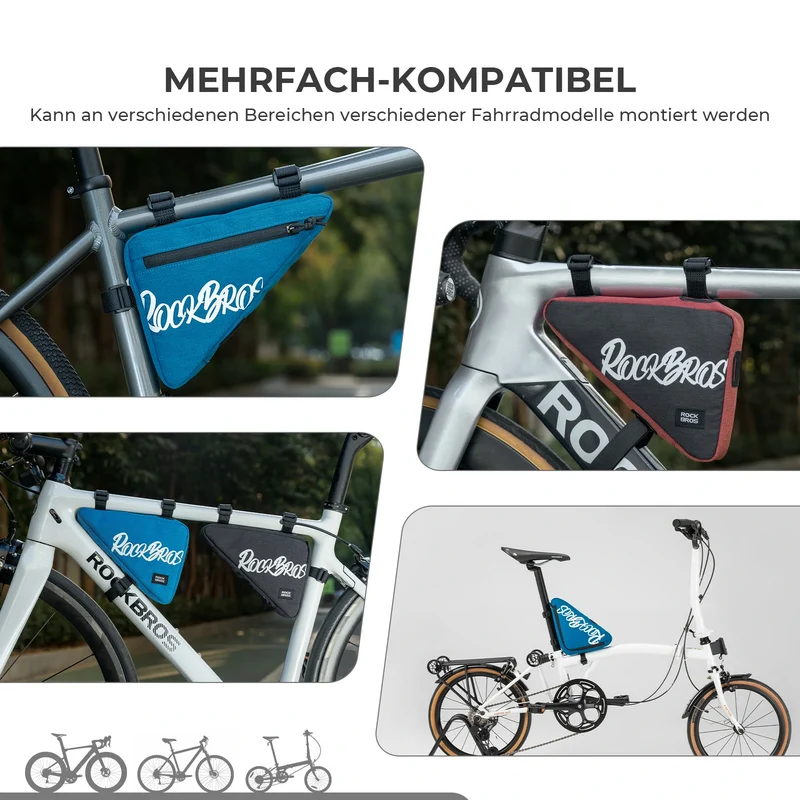 Rahmentasche Fahrrad Dreieckstasche 0.8L–1.4L