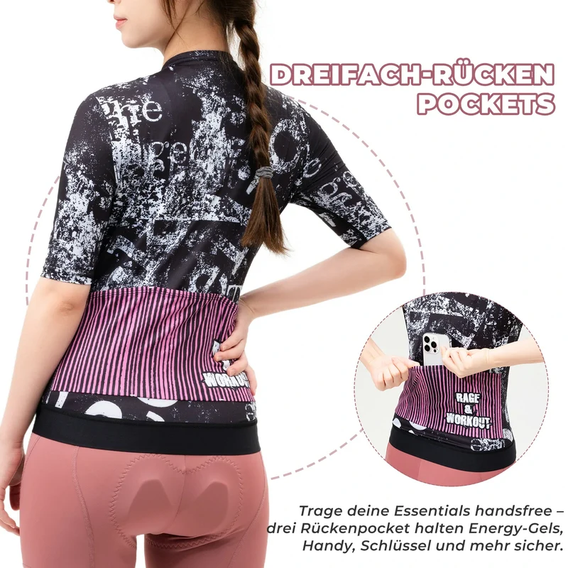 TVI Damen Radtrikot Kurzarm mit 3 Taschen