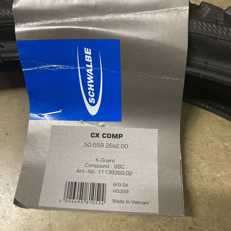 Schwalbe CX Comp 26 x 2.00" Tyres and Schrader Tubes