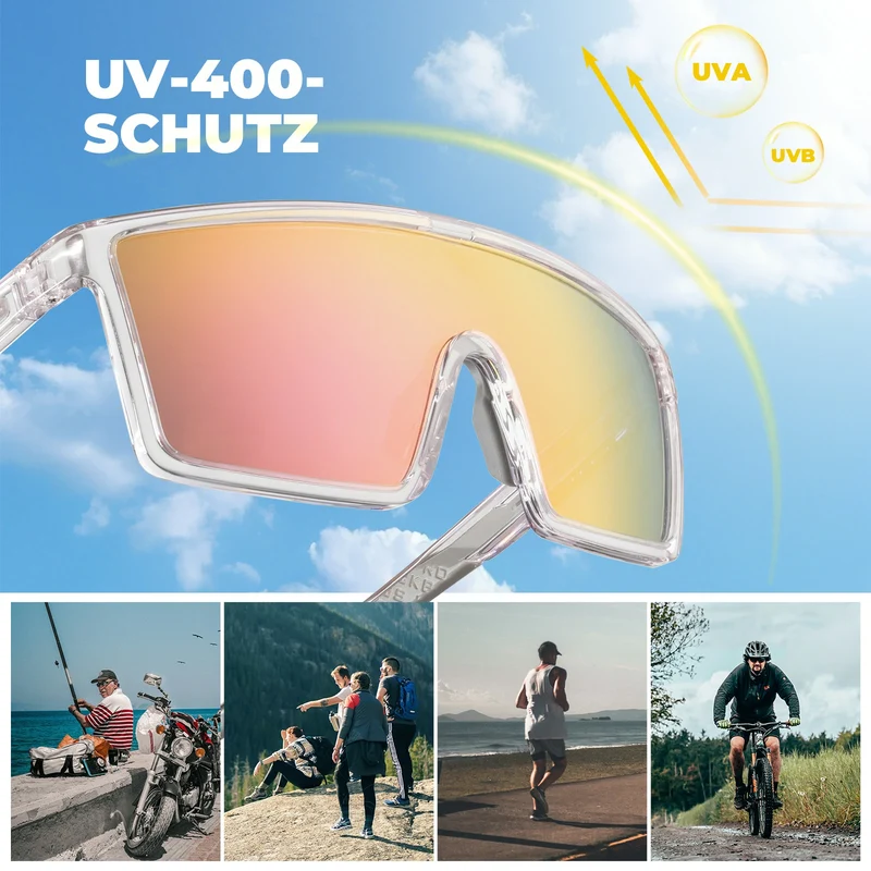 Polarisiert Fahrradbrille, UV400 mit TR90 Rahmen