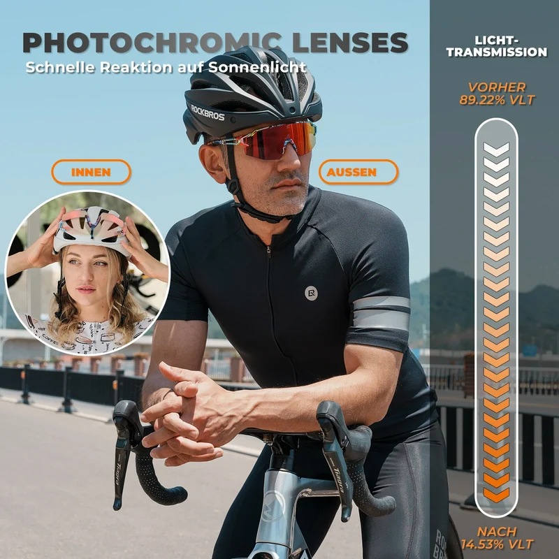 Fahrradbrille UV 400 Photochromatisch