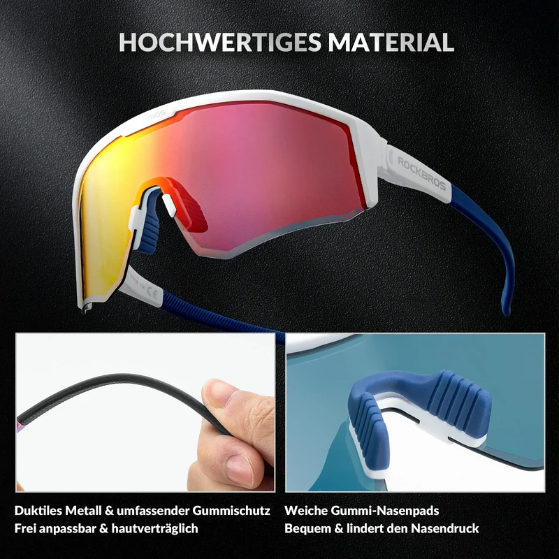 Polarisierte Fahrradbrille mit Verstellbaren Bügeln