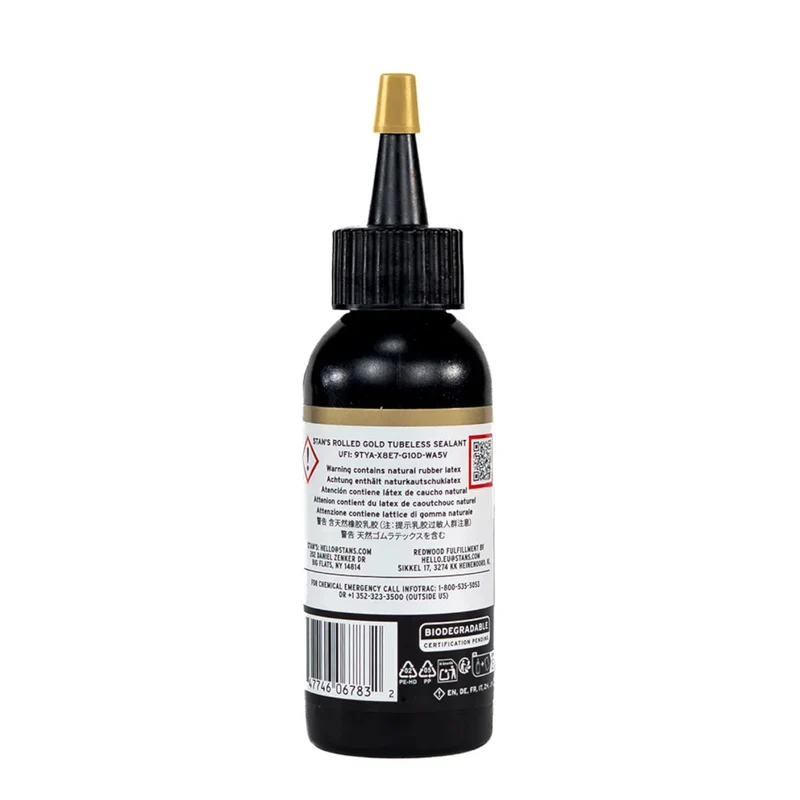 Stans NoTubes Rolled Gold Tubeless Tyre Sealant for Road and Gravel Bikes - 60ml Bottle