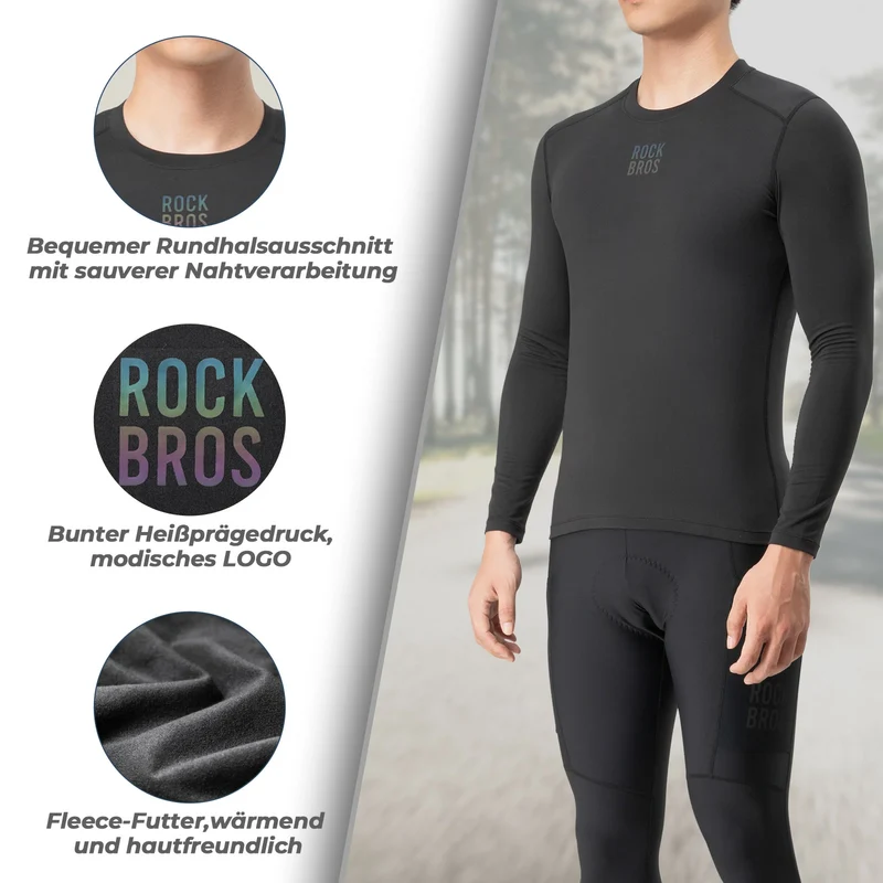 Langarm Ärmel Radtrikot Herren, Warm Fahrradtrikot Bekleidung Atmungsaktiv