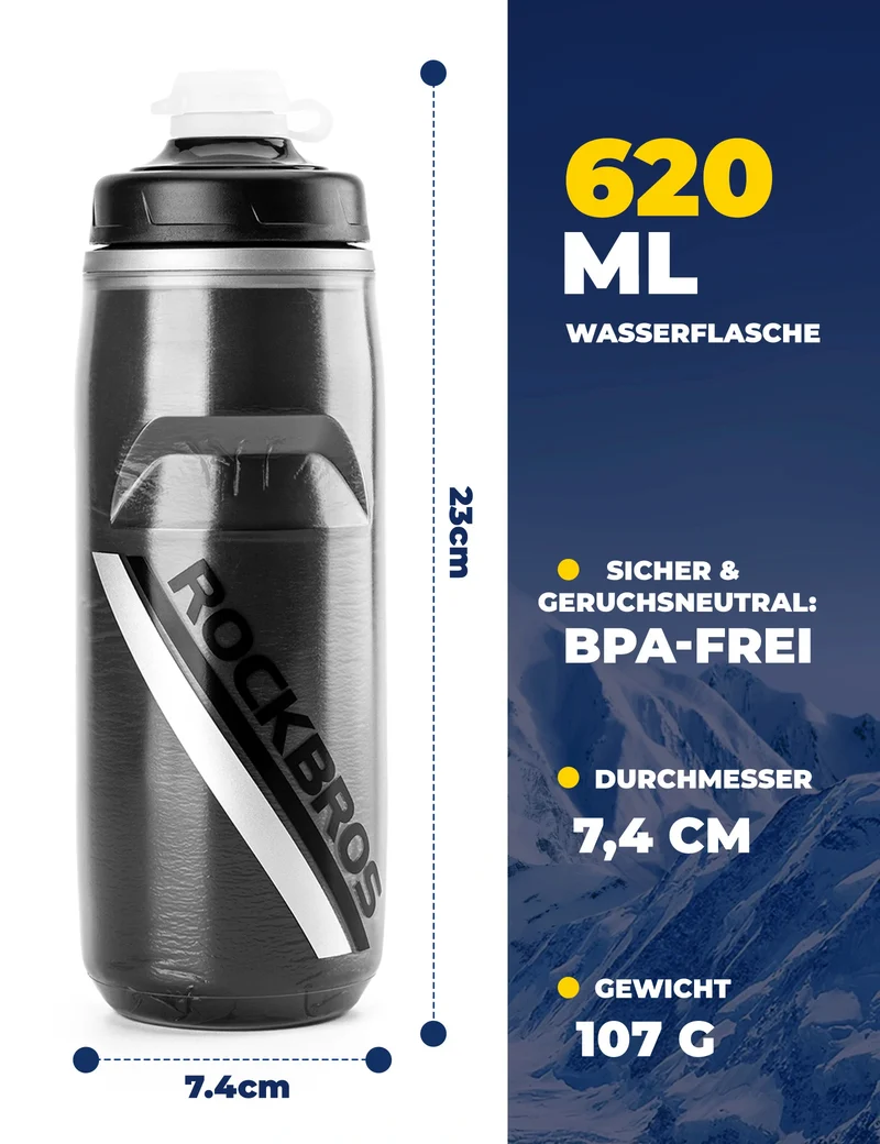 Trinkflasche Fahrrad 620 ml 5 H Kühlenhalten