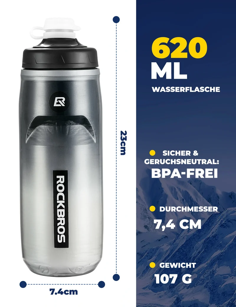 Trinkflasche Fahrrad 620 ml 5 H Kühlenhalten