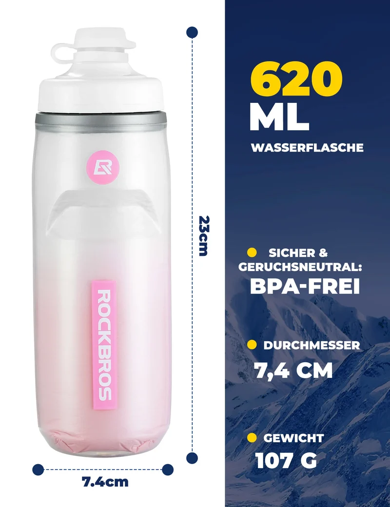 Trinkflasche Fahrrad 620 ml 5 H Kühlenhalten