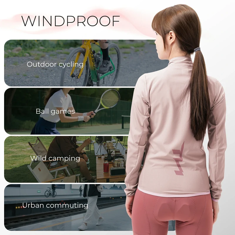 TVI Fahrradjacke Damen Atmungsaktiv Leicht, Windbreaker Frauen Radjacke
