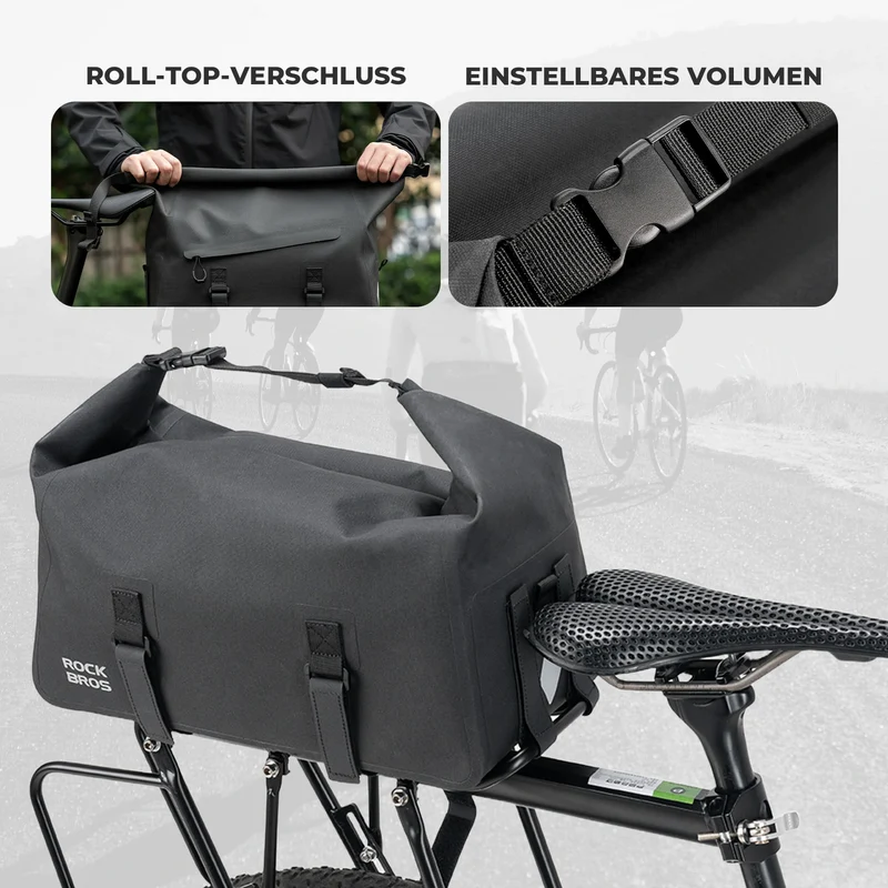 100% Wasserdichte Fahrrad-Gepäcktasche für Gepäckträger 16L-AS-155 RideMate