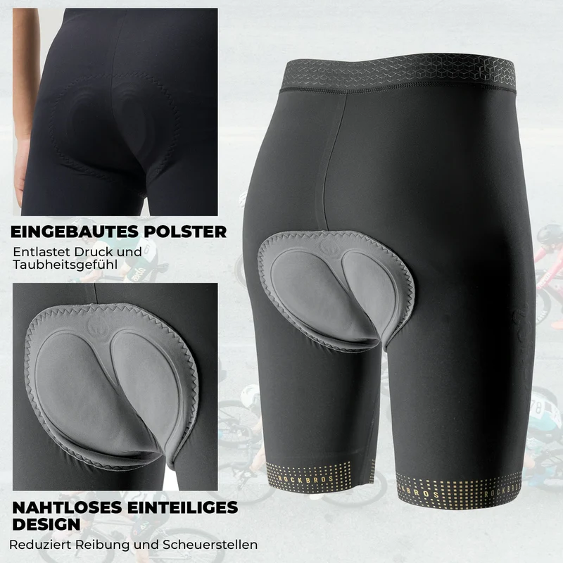 Fahrradhose Kurz Herren, Gepolstert 3D Schnitt Radlerhose
