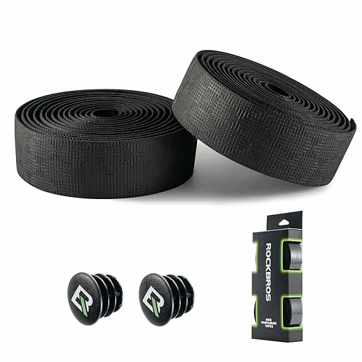 Fahrrad Lenkerband Schwarz, EVA Griffband 2er-Set, 2,5mm Dicke und 220 cm Länge