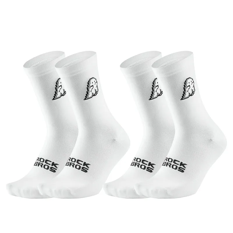 Rennrad Socken, Atmungsaktive Fahrrad Socken mit Verstärkter Ferse & Rutschfestem Schaft 2 Paar