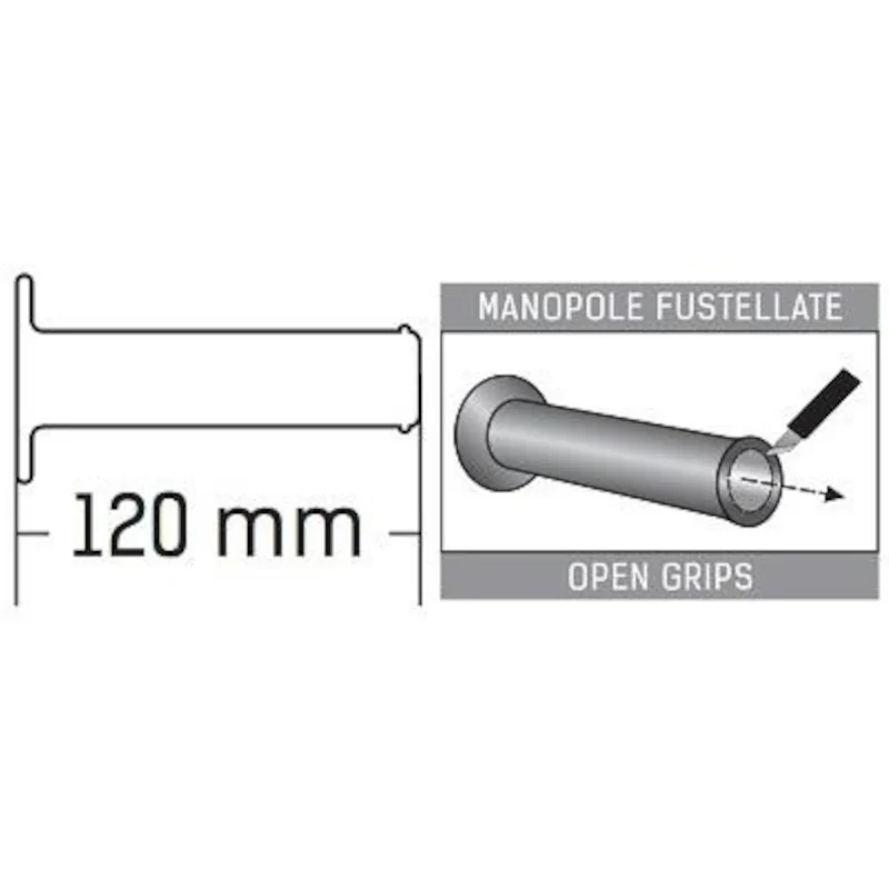 Griffgummi Paar Domino Style, Ø Innen 22/26 mm, Länge 120 mm