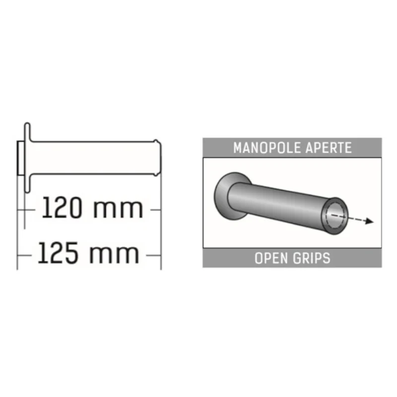 Griffgummi Paar Domino A010 Racing, Ø Innen 22/26 mm, Länge 125 mm