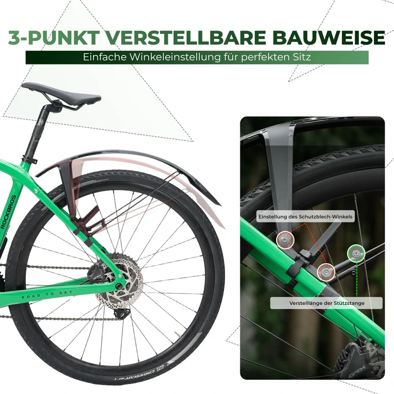 Universal Fahrrad Schutzblech Set - Schnellmontage mit Kabelbindern Verstellbar & Wasserdicht