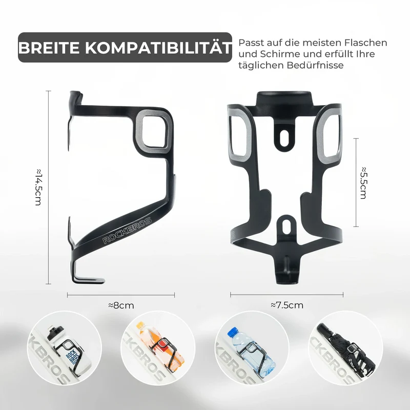Fahrrad Flaschenhalter Aluminium 27g für Trinkflaschen bis 75mm