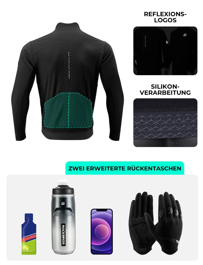 Herren Fahrradjacke mit 3-Schicht-Technologie - Winddicht, Atmungsaktiv, Reflektierend