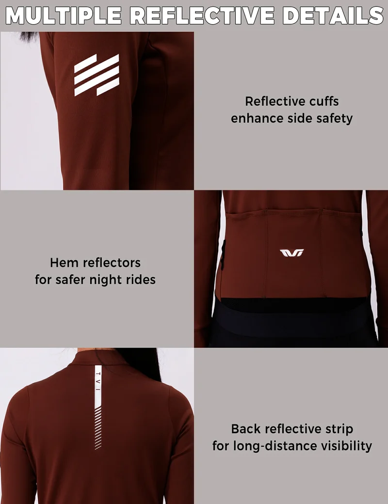 TVI Radtrikot Damen-Radsporttrikot Langarm Warm