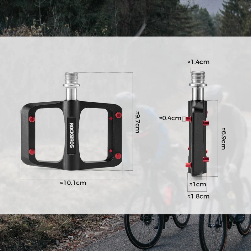 MTB & Rennrad Pedale – 171 g/Paar, Ultraleicht Magnesium-Flachpedale