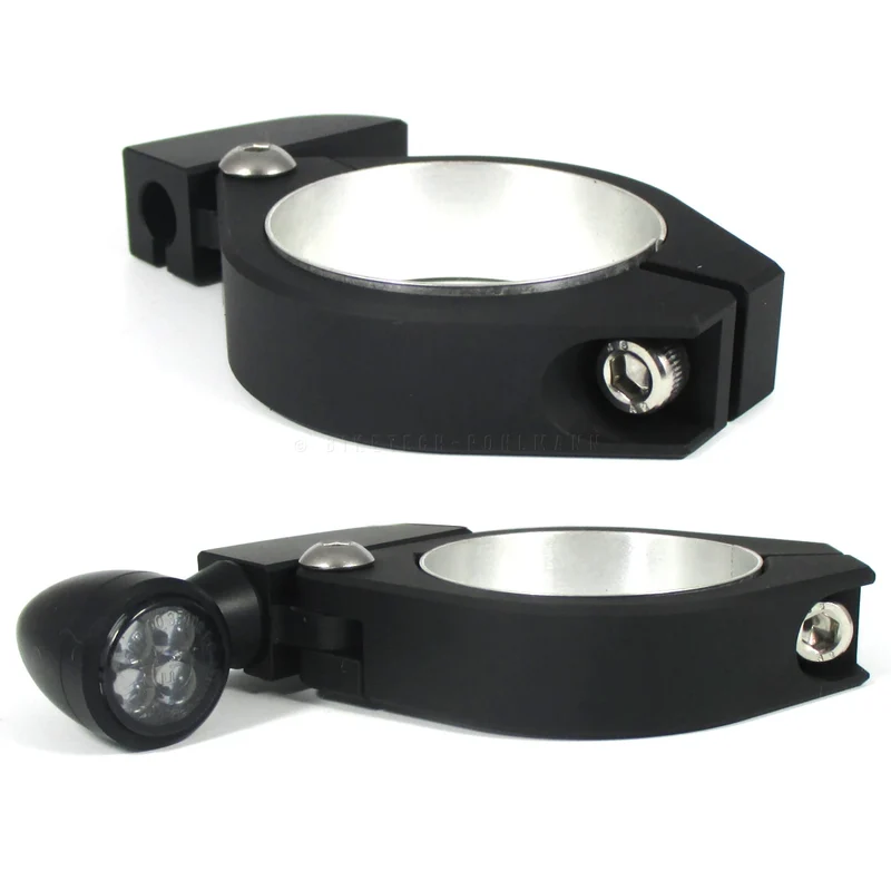 Blinkerhalter Set Progress Line, Mattschwarz, Alu, für M8 Blinker