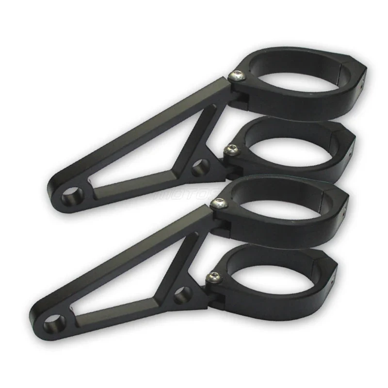 Lampenhalter Set Progress-Line, Mattschwarz, Alu, Mit Blinkeraufnahme