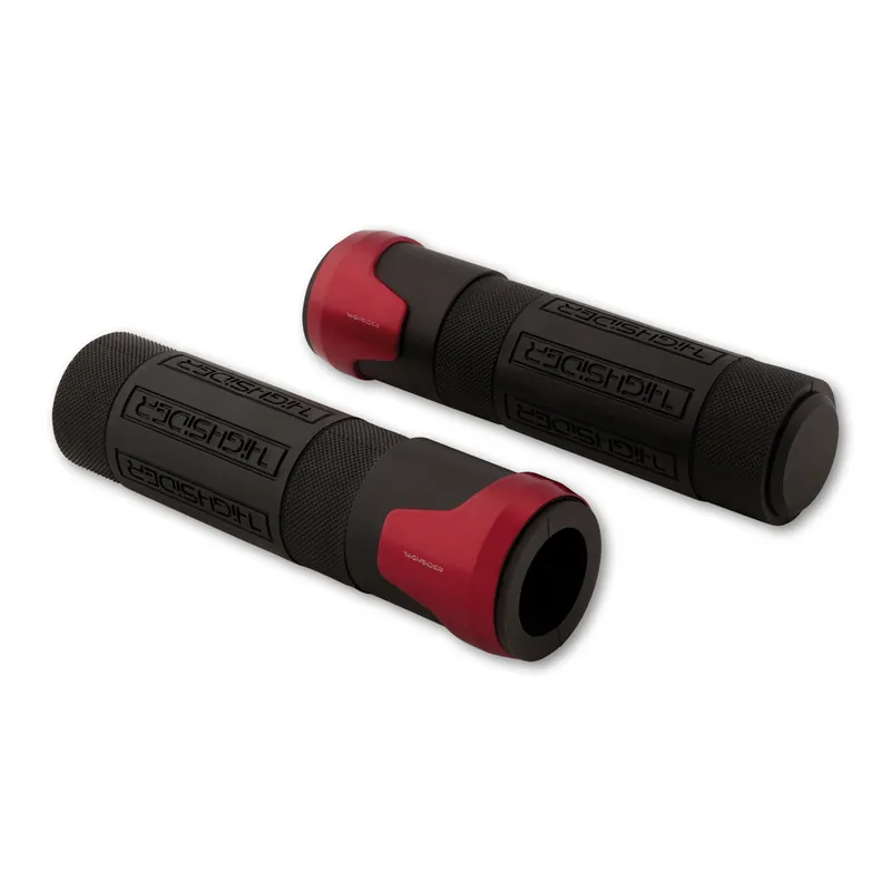 Lenkergriffe Paar Highsider Akron Rot, Alu, Ø Innen 20/23 mm, Länge 132 mm