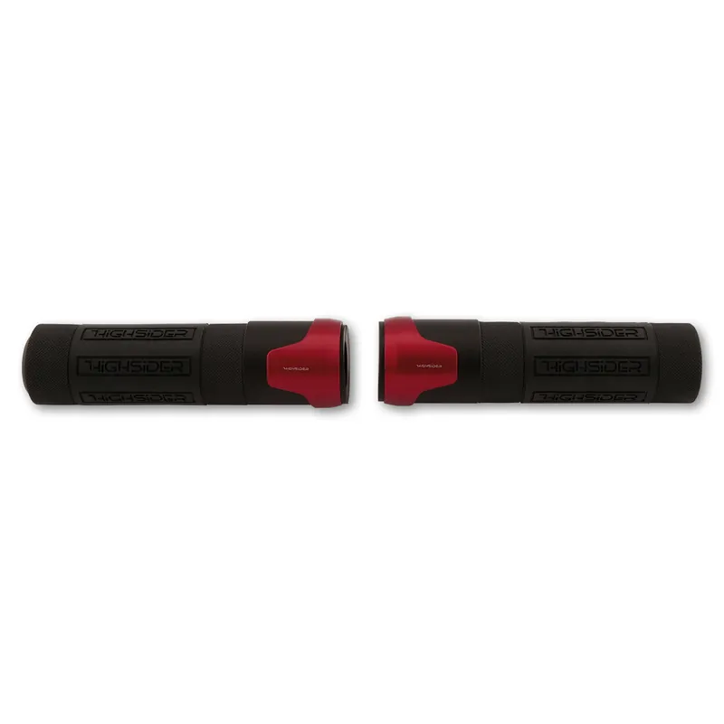 Lenkergriffe Paar Highsider Akron Rot, Alu, Ø Innen 20/23 mm, Länge 132 mm