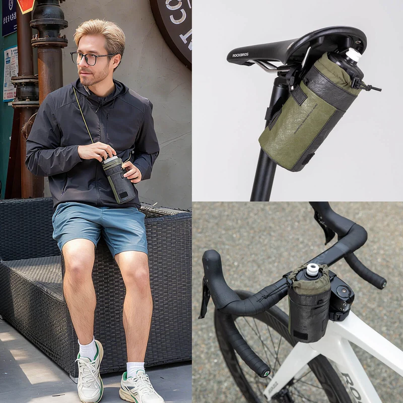 Bikepacking Feedbag Lenkertasche 0,7 L Schwarz-Grün