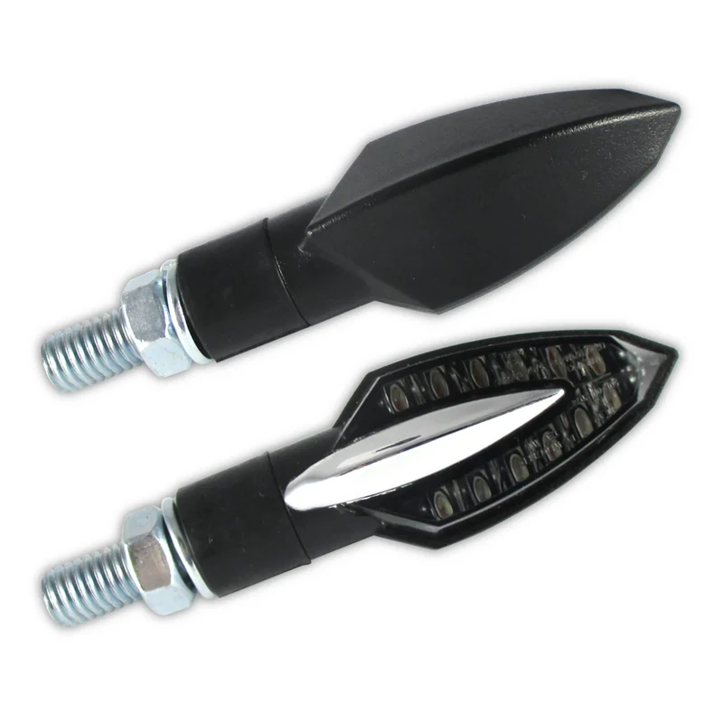 LED-Blinker Paar Progress-Line Sliver, ABS, Getönt, M8, E-geprüft, 12V/1W