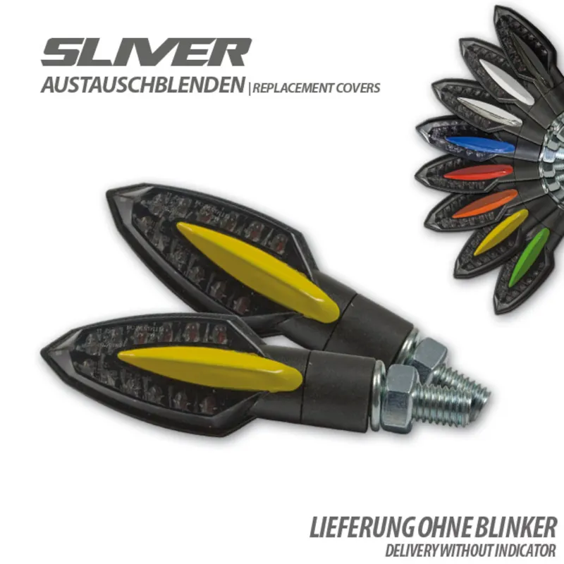 Austauschblenden für Progress-Line LED-Blinker Sliver, ABS glänzend